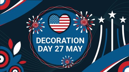 Decoration Day web banner design illustration 