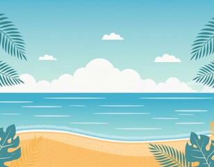 Obraz premium Endless Summer: Vector Beach Backgrounds for Cards and Social Media