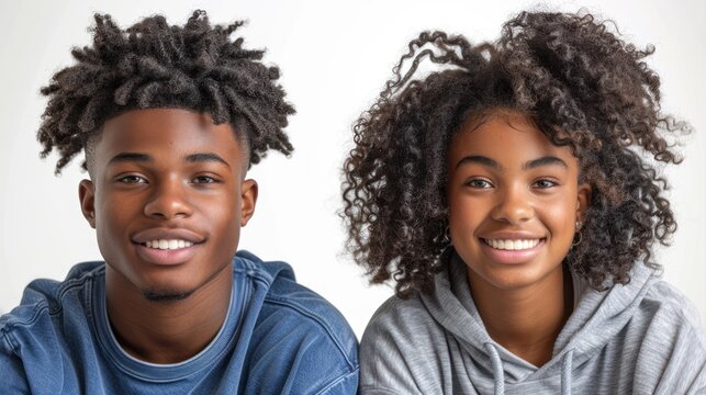 Two individuals are joyfully smiling at the camera in a casual setting