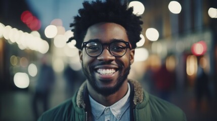 A man wearing glasses smiles directly at the camera, showcasing a friendly expression