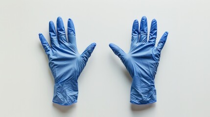 Doctors wear blue nitrile rubber gloves