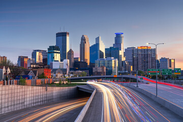 Minneapolis, Minnesota, USA Highways and Skyline