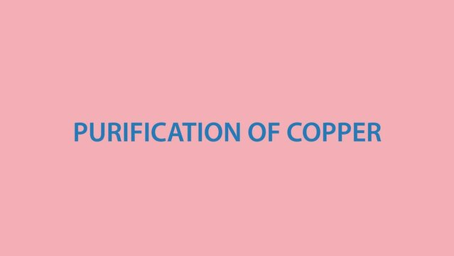 Video showcasing copper purification via electrolysis, using electric current to refine copper, ideal for science, industry, and educational content