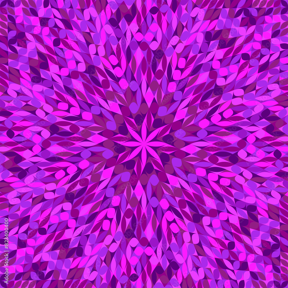 Poster dynamic radial pattern background - psychedelic colorful hypnotic floral vector graphic with geometr