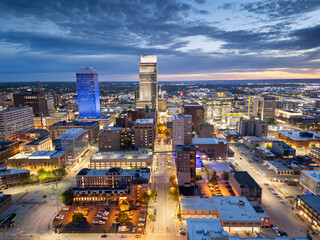 Omaha, Nebraska, USA Downtown City Skyline