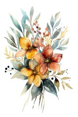 Elegant Watercolor Floral Arrangement in Soft Hues