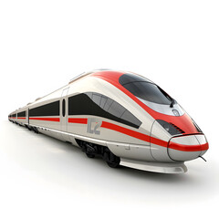 Fototapeta premium High speed modern train in a white background