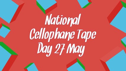 National Cellophane Tape Day web banner design illustration 