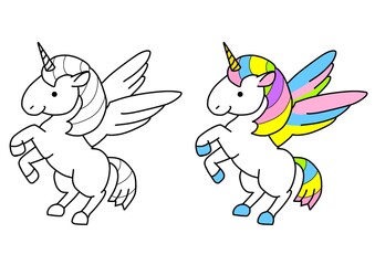 ペガサス　ユニコーン　塗り絵
Pegasus Unicorn coloring