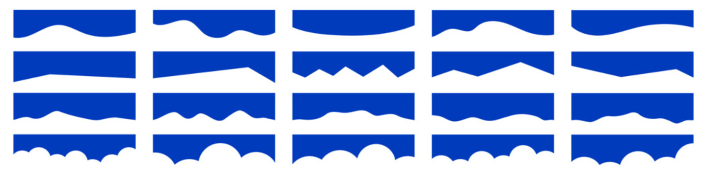 Set of separator headers, modern dividers shapes of the page web site