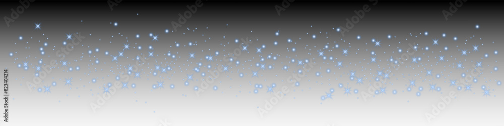 Poster glittering vector dust on a transparent background. blue sparkling lights. christmas holiday glow pa