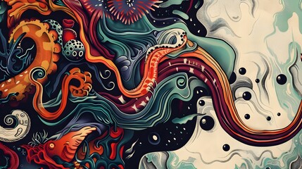 abstract colorful background with waves