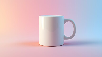 White Mug on a Pastel Gradient Background