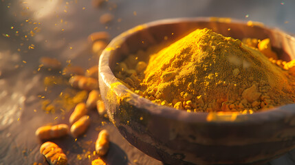 Turmeric powder in bowl