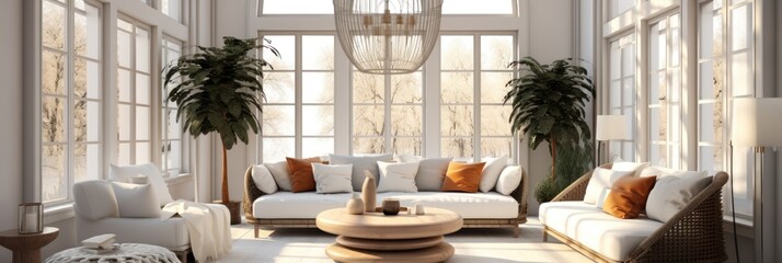 Interior of modern living room. Elegant Minimalist  Living Room. Beautiful and large living room...