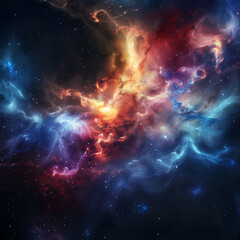 Nebula and galaxies in space. Abstract cosmos background