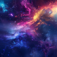 Nebula and galaxies in space. Abstract cosmos background