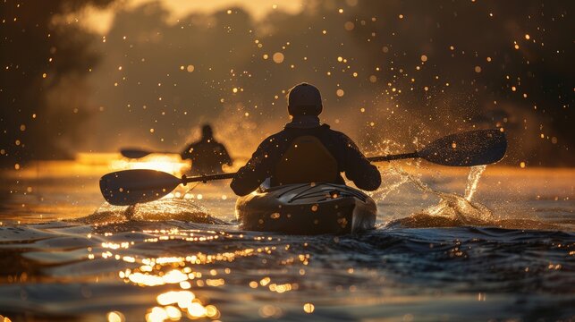 Inspiring Championship Kayaking Event, Thrilling Action on River or Lake