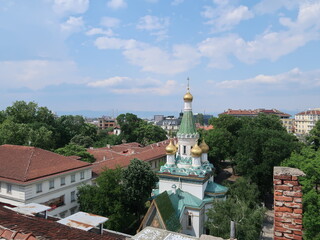 Russian church in Sofia, Bulgaia, rooftop view