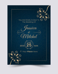 Invitation card design template with wedding 