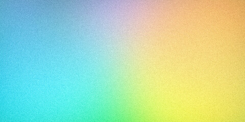 Blurred gradient background in multicolored light blue azure green beige yellow turquoise purple. Ultra-wide and grainy, perfect for design, banners, wallpapers, templates, posters, and desktops