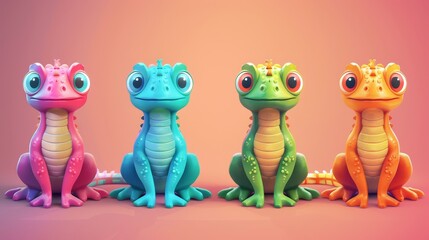 An animated cartoon character of a lizard made using generative AI technology