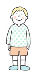笑顔で立っている男の子