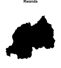 Obraz premium Rwanda blank outline map design
