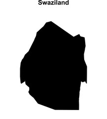 Swaziland blank outline map design