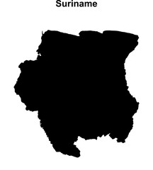 Suriname blank outline map design