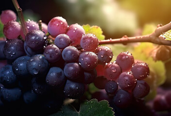 Piles of delicious fresh juicy seedless red grapes background