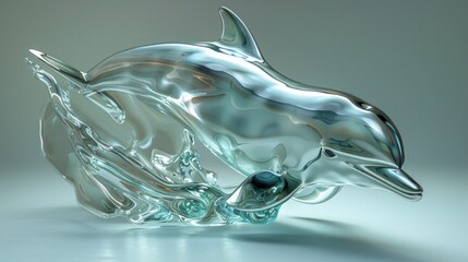 A diamond dolphin mid-leap, beautifully lit in a studio setting