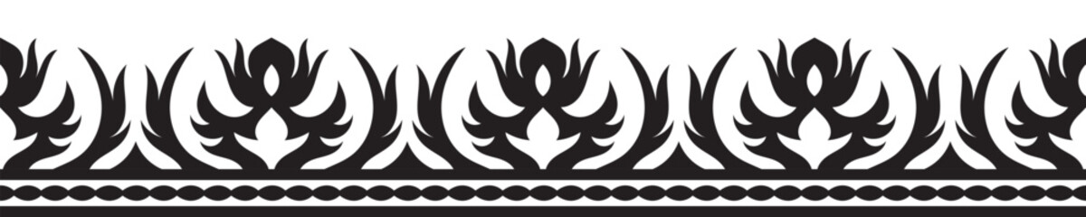 Ethnic border ornament pattern. Geometric oriental seamless pattern. Vintage element vector illustration. Baroque Floral Aztec tribal. Design for frame, textile, fabric, clothing, carpet, background.