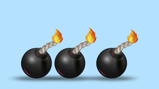 Bomb. The banking concept of business, debt and finance. Minimalistic, cartoon style