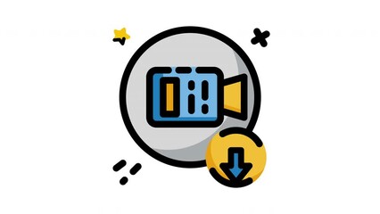 Download video icon animation up of a clock with a star, ideal for concepts related to time management, scheduling, punctuality, and celestial themes.
 - Powered by Adobe