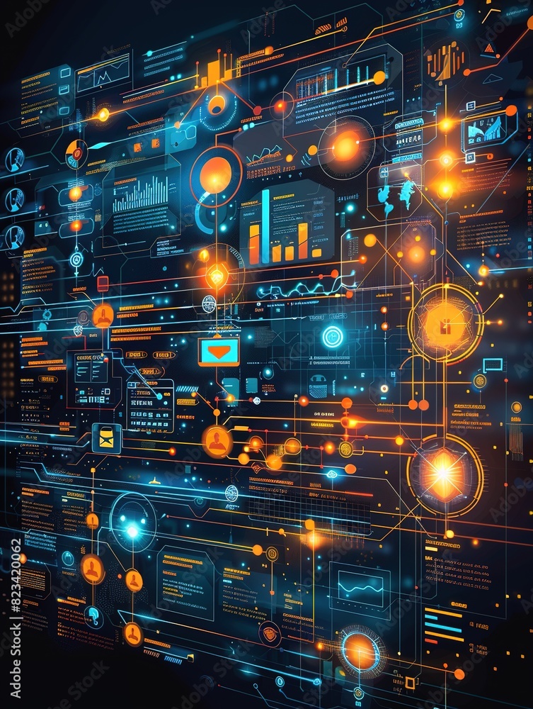 Poster technology digital network concept information communication abstract computer science cyberspace