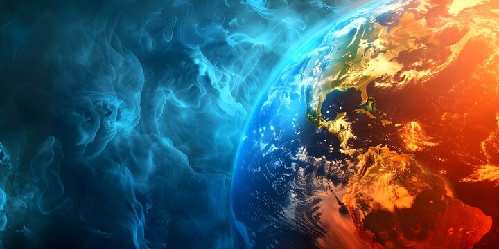 Aerial view shows severe impact of extreme weather events on Earth. Concept Climate Change, Severe Weather, Aerial Photography, Environmental Impact, Earth's Vulnerability