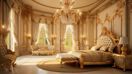 wallpaper golden bedroom