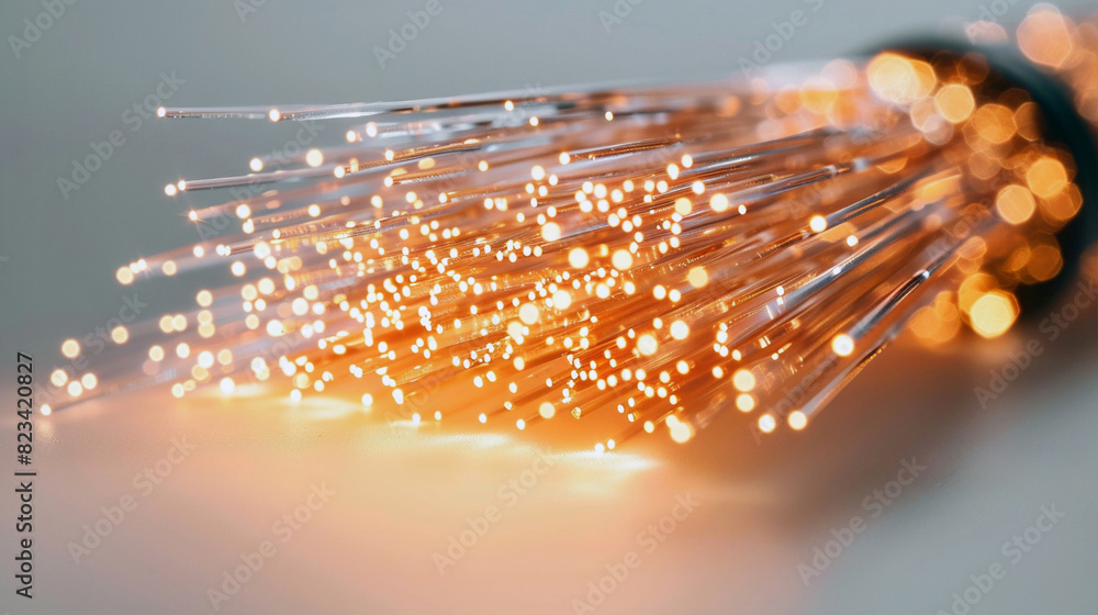 Poster glowing data cables on an abstract background, conveying information background in the digital world