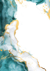 Luxurious Teal and Gold Marble Texture for Elegant Backgrounds