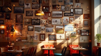 trendy blurred showcase interior wall