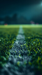 Atmospheric Football Field with Goalposts in Soft Focus