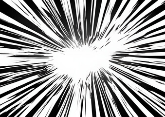 Dynamic Comic Book Explosion_ Abstract Radial Lines on Transparent Background. Vector Illustration of Superhero Design. Bursting Bright Black Light Strips, Flash Rays, and Manga Speed Lines.