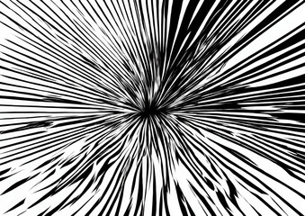 Dynamic Comic Book Explosion_ Abstract Radial Lines on Transparent Background. Vector Illustration of Superhero Design. Bursting Bright Black Light Strips, Flash Rays, and Manga Speed Lines.