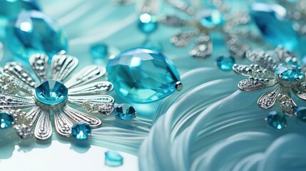 jewelry turquoise and silver background