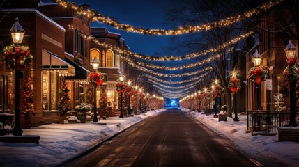 Naklejka premium street christmas lights frame