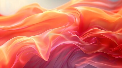 Obraz premium Abstract flowing silk waves in warm orange and red tones create a marketing background.