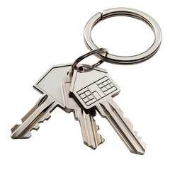 House Keys With A Key Shaped Like A House Isolated On Transparent Background