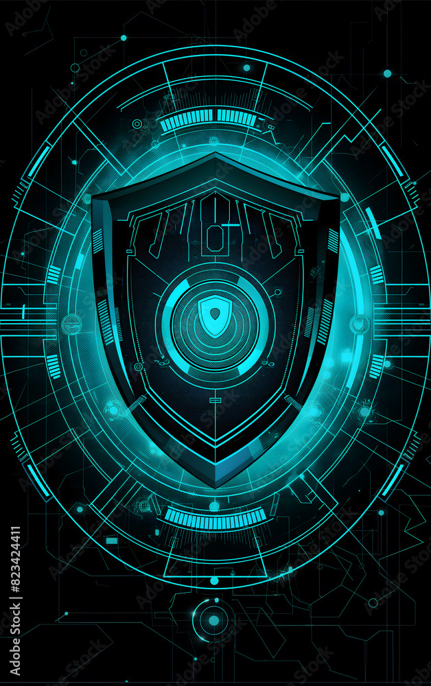 Canvas Prints Futuristic Interface HUD Design with Glowing Blue Elements