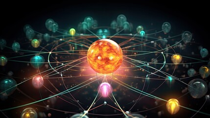 Obraz premium neutrons atom types